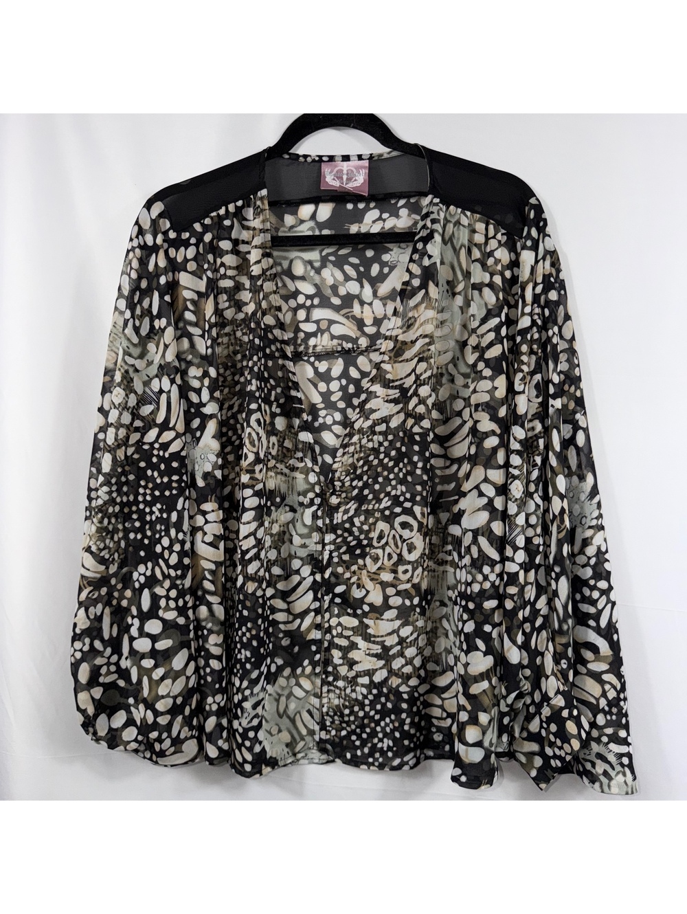 Romeo & Juliet Couture S Sheer Abstract Kimono Top